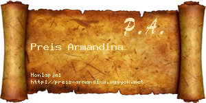 Preis Armandina névjegykártya